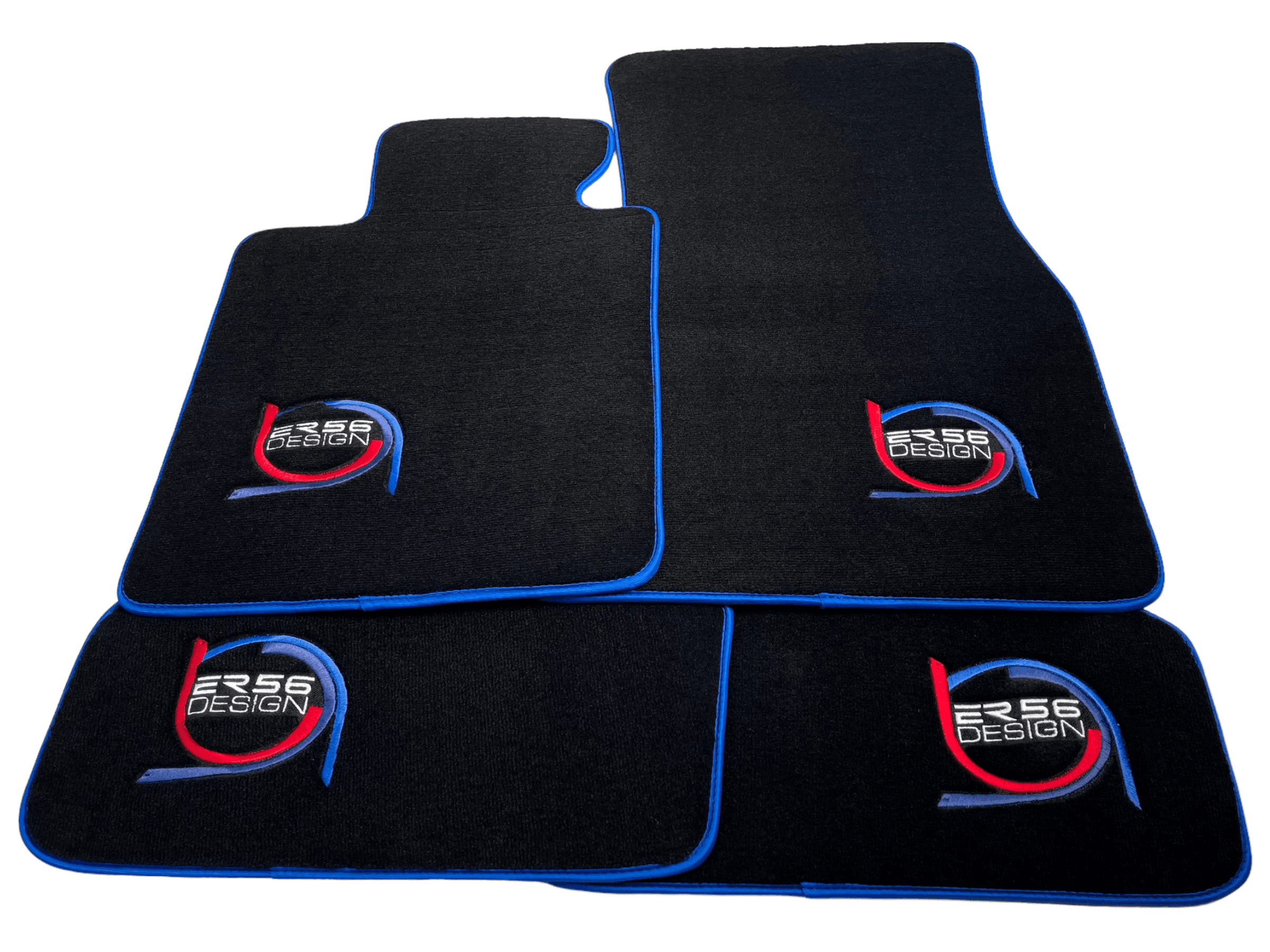 Black Floor Mats For BMW 3 Series G21 5-door Wagon ER56 Design Limited Edition Blue Trim - AutoWin