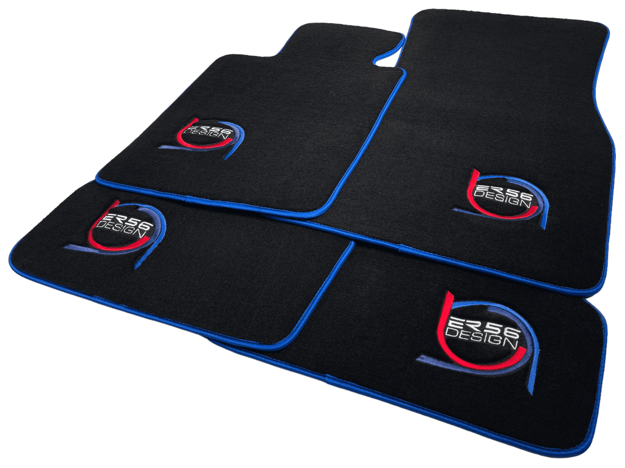 Black Floor Mats For BMW 3 Series G21 5-door Wagon ER56 Design Limited Edition Blue Trim - AutoWin
