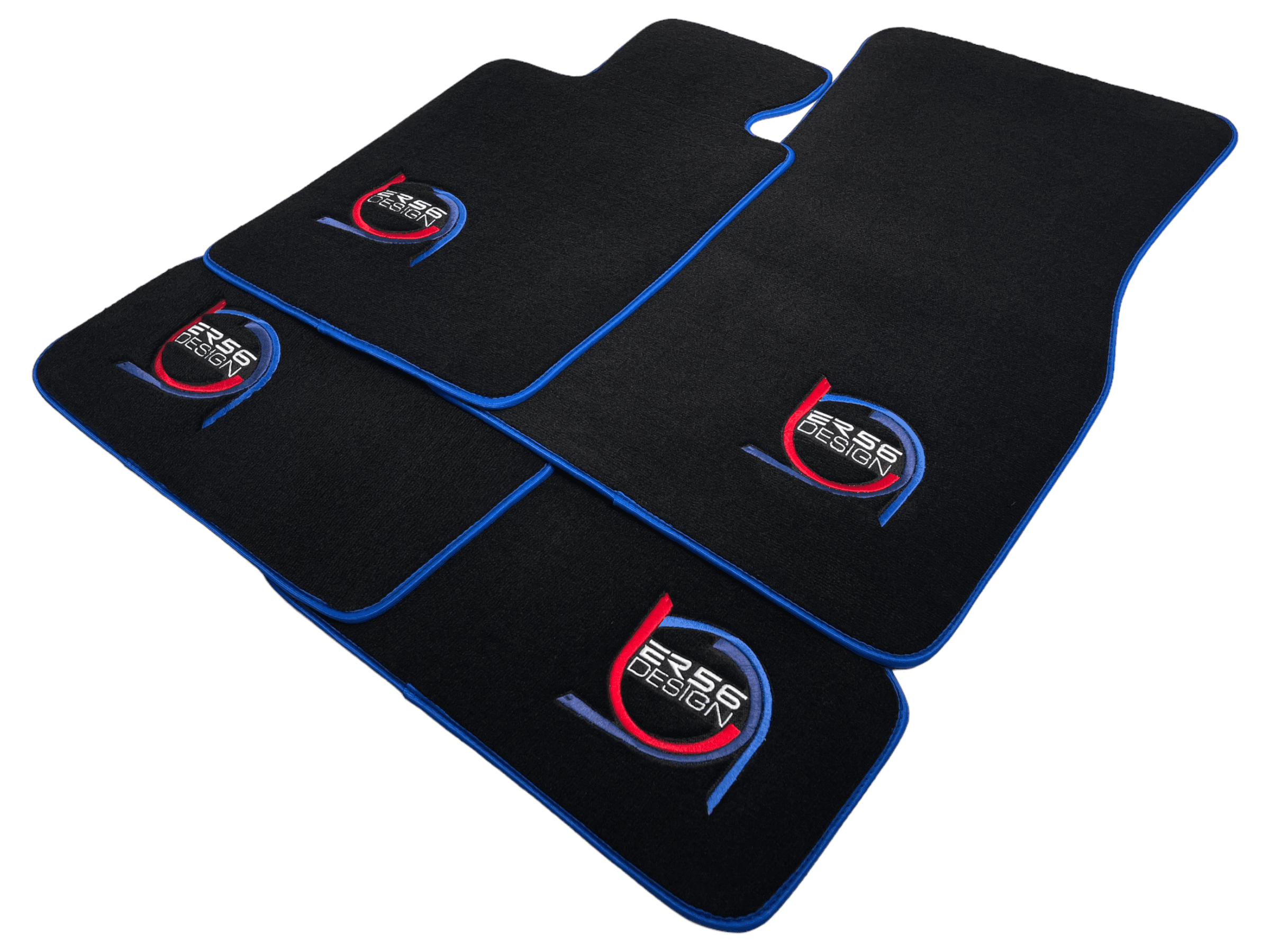 Black Floor Mats For BMW 3 Series G21 5-door Wagon ER56 Design Limited Edition Blue Trim - AutoWin