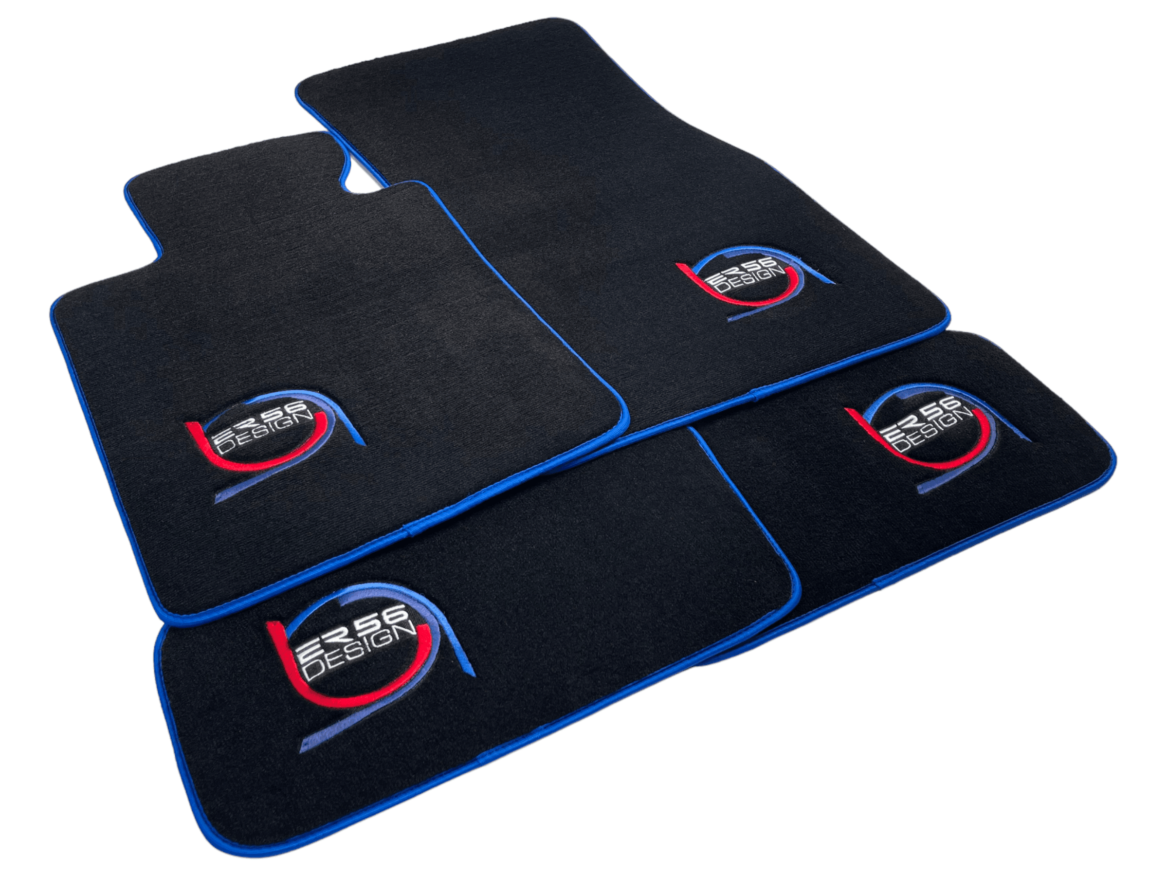 Black Floor Mats For BMW 3 Series G21 5-door Wagon ER56 Design Limited Edition Blue Trim - AutoWin