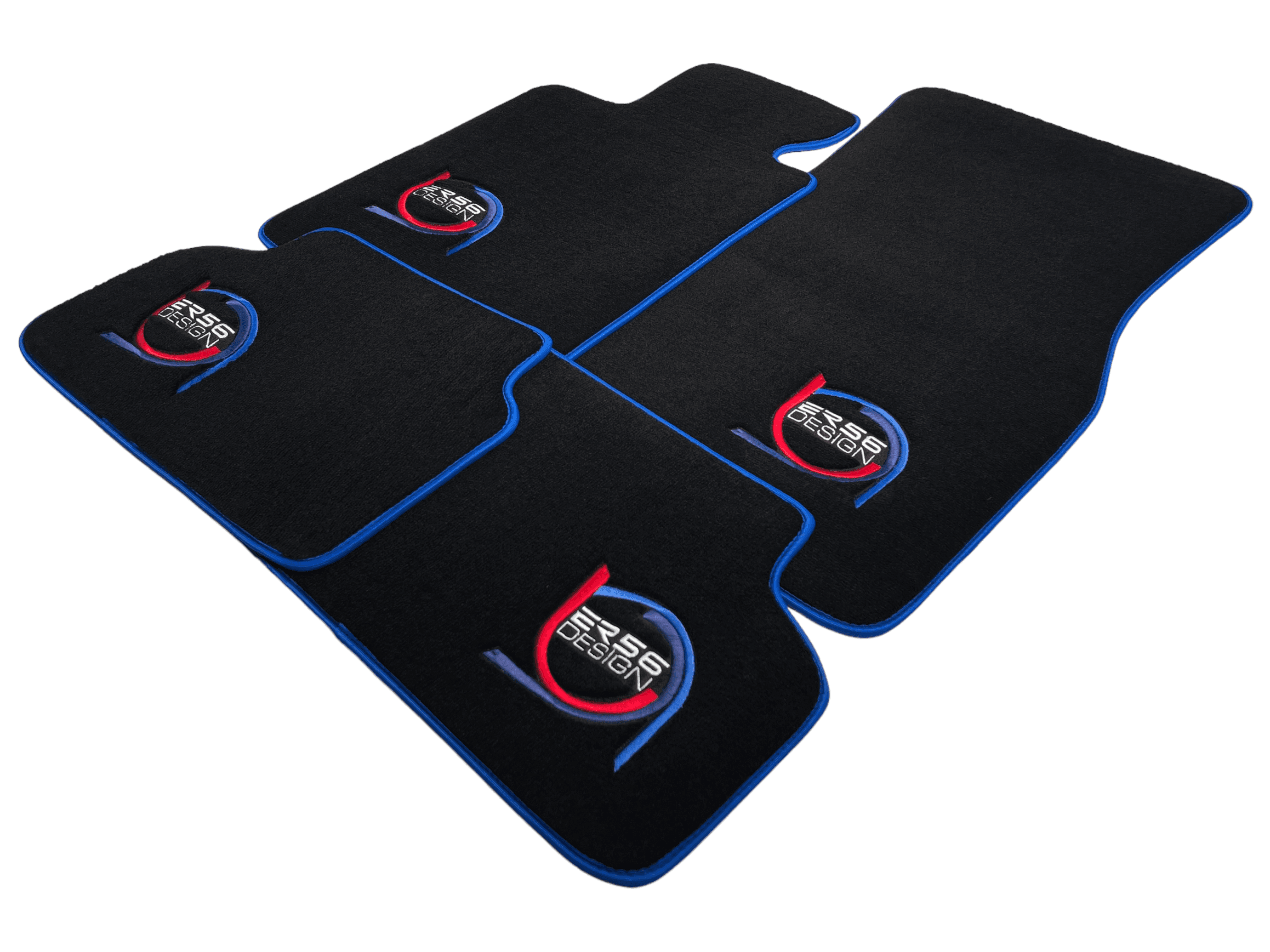 Black Floor Mats For BMW 3 Series G21 5-door Wagon ER56 Design Limited Edition Blue Trim - AutoWin