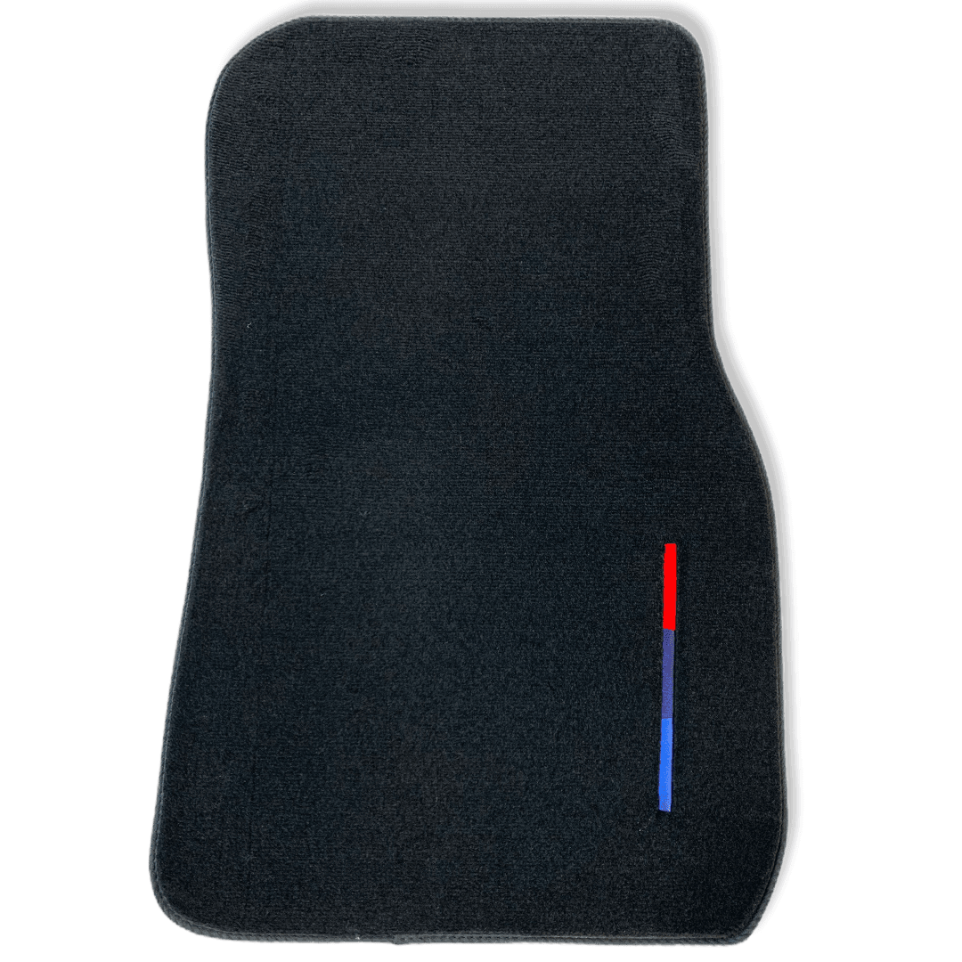 Black Floor Mats For BMW 4 Series F33 With Color Stripes Tailored Set Perfect Fit - AutoWin
