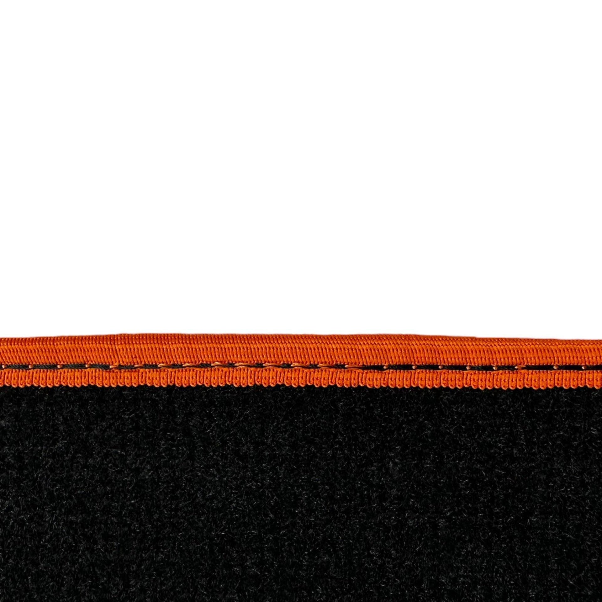 Black Floor Mats For BMW 7 Series F01 | Orange Trim AutoWin Brand - AutoWin