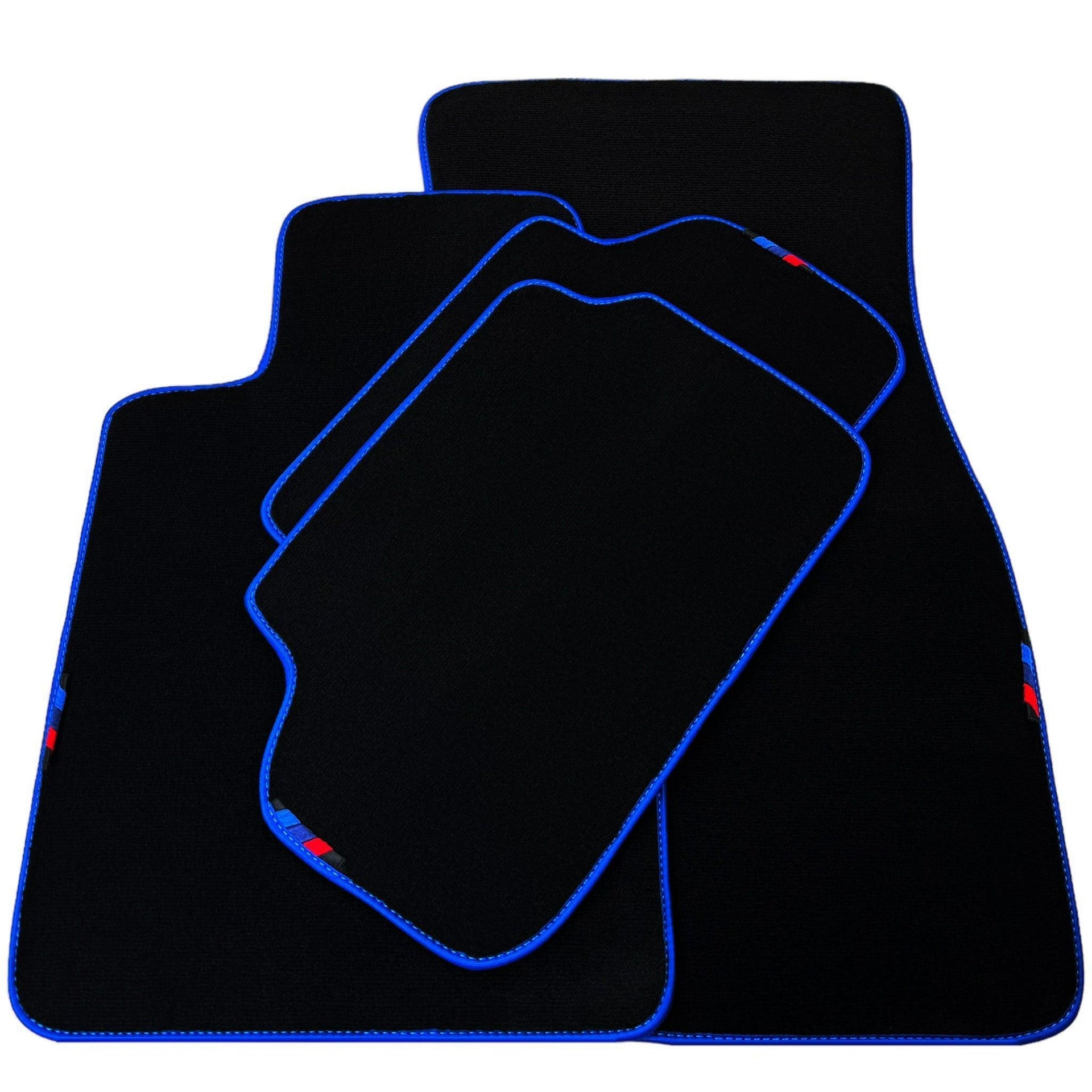 Black Floor Mats For BMW M3 F80 Series | Blue Trim AutoWin Brand - AutoWin