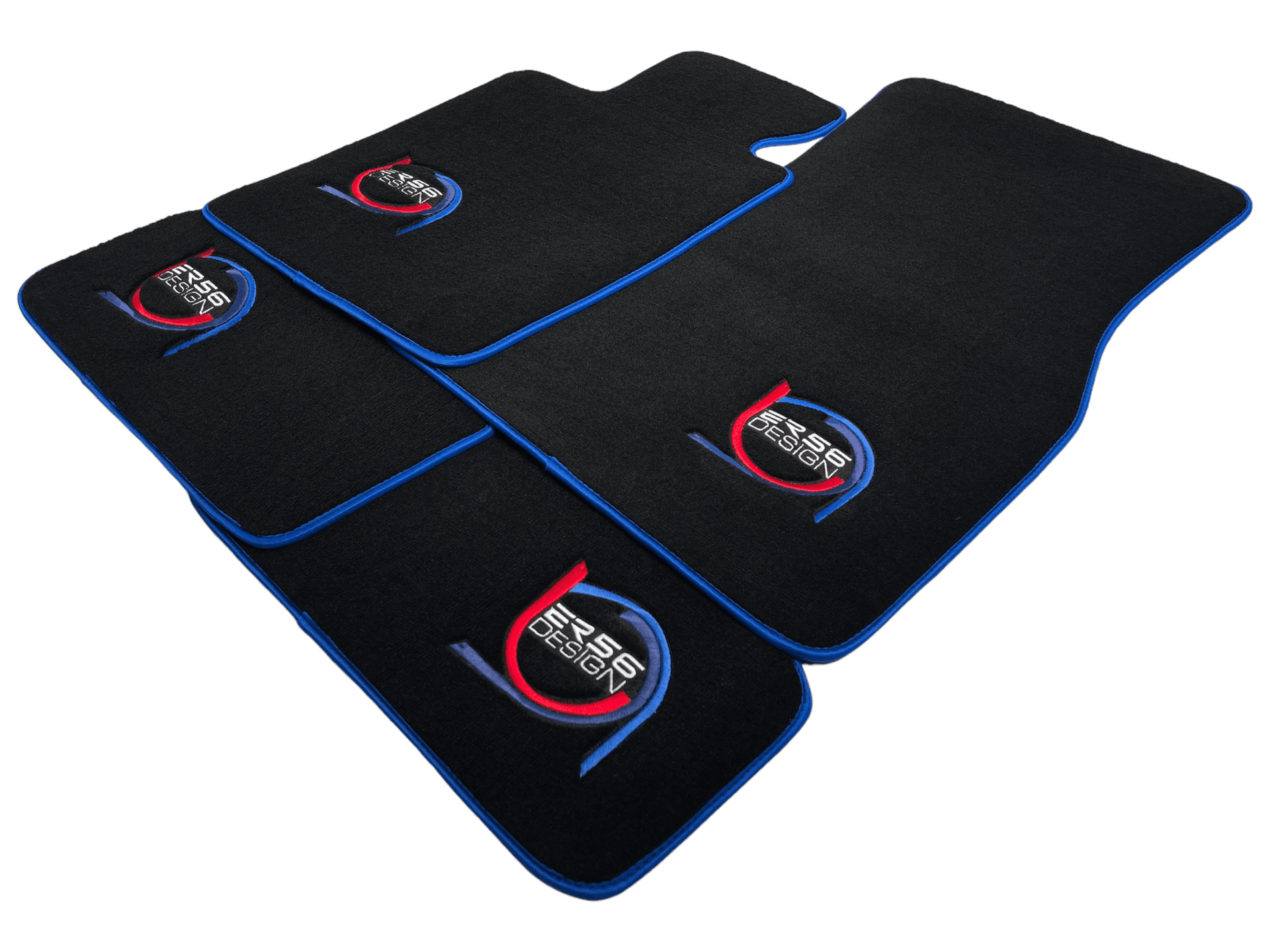 Black Floor Mats For BMW M5 E34 ER56 Design Limited Edition Blue Trim - AutoWin