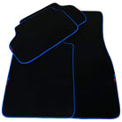 Black Floor Mats For BMW M8 Series Convertible F91 | Blue Trim AutoWin Brand - AutoWin