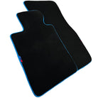 Black Floor Mats For BMW M8 Series Convertible F91 | Sky Blue Trim AutoWin Brand - AutoWin