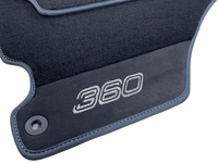 Black Floor Mats For Ferrari 360 Modena 1999-2005 With Alcantara Leather - AutoWin