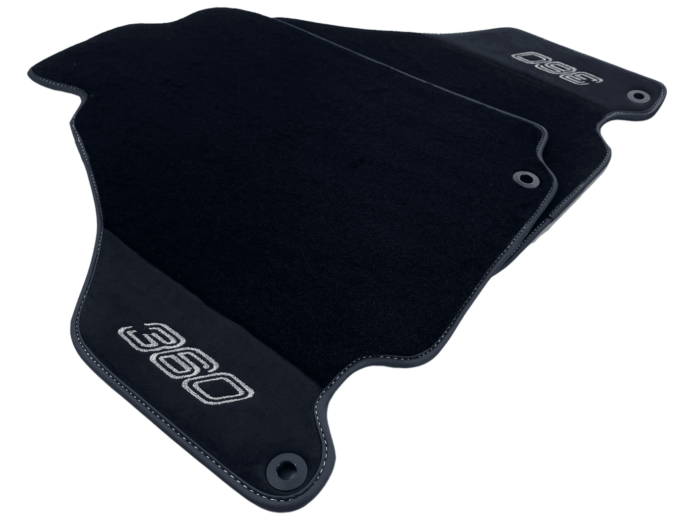 Black Floor Mats For Ferrari 360 Modena 1999-2005 With Alcantara Leather - AutoWin