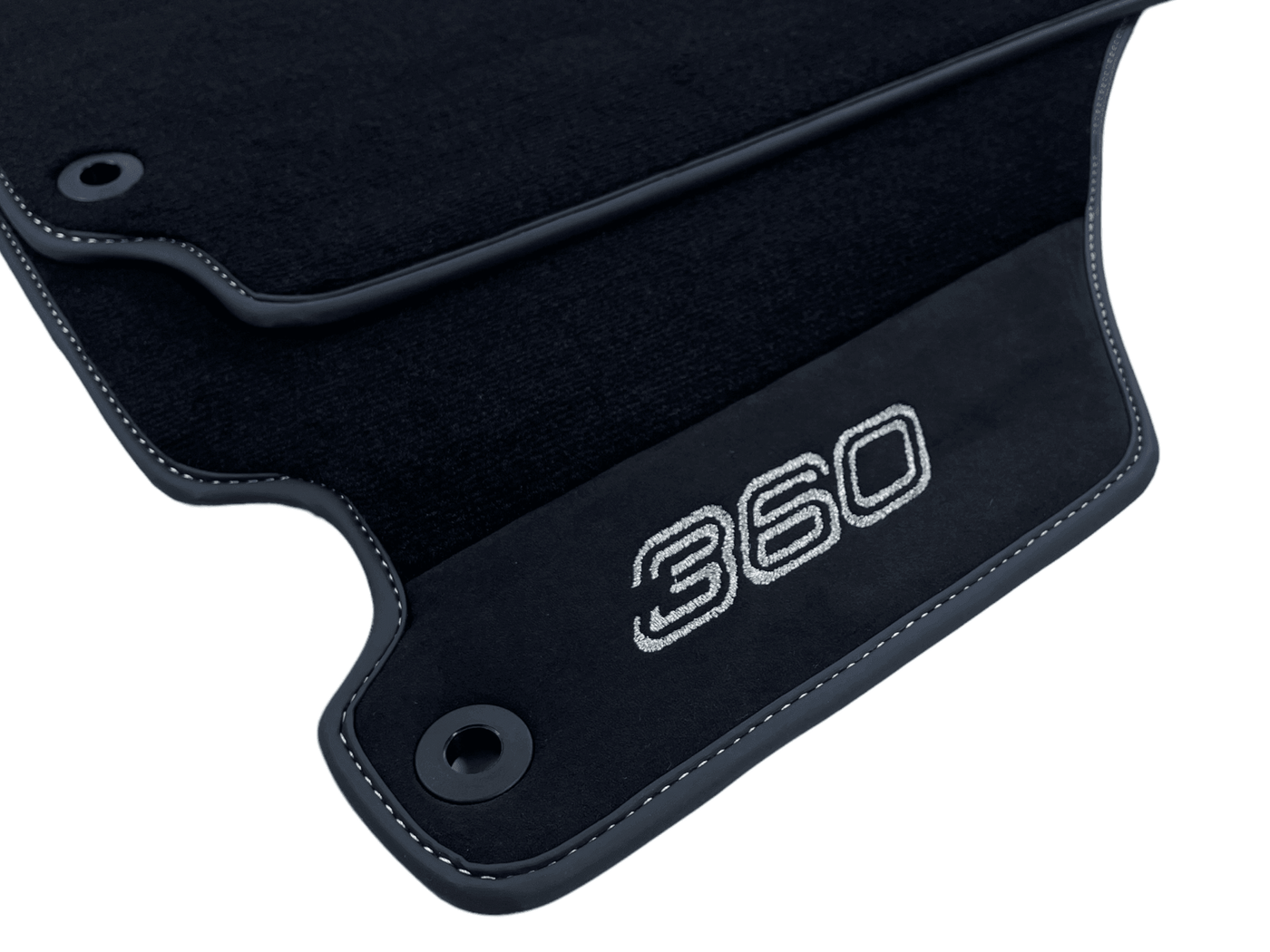 Black Floor Mats For Ferrari 360 Modena 1999-2005 With Alcantara Leather - AutoWin