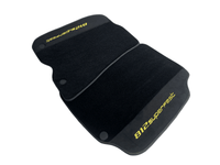Black Floor Mats For Ferrari 812 Superfast With Alcantara Leather Yellow Edition - AutoWin