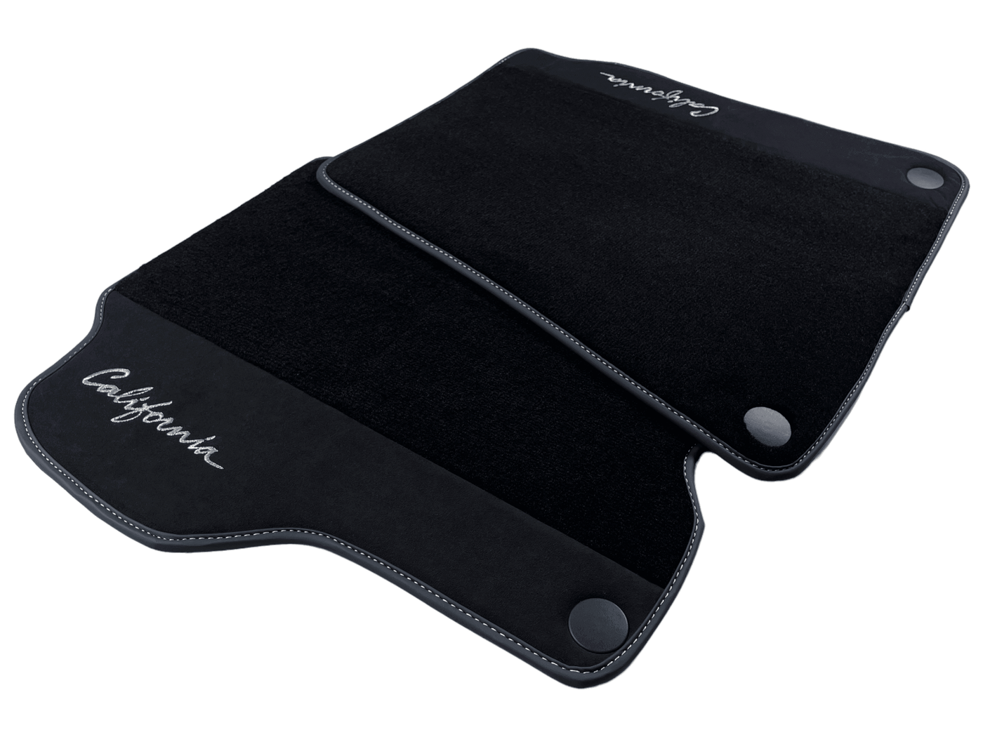 Black Floor Mats For Ferrari California 2008-2014 With Alcantara - AutoWin