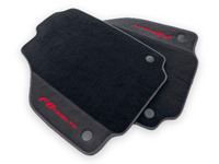 Black Floor Mats For Ferrari F8 Tributo 2019-2022 With Alcantara Leather - AutoWin
