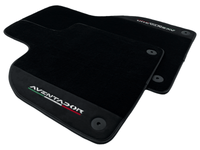 Black Floor Mats for Lamborghini Aventador With Alcantara Leather - AutoWin