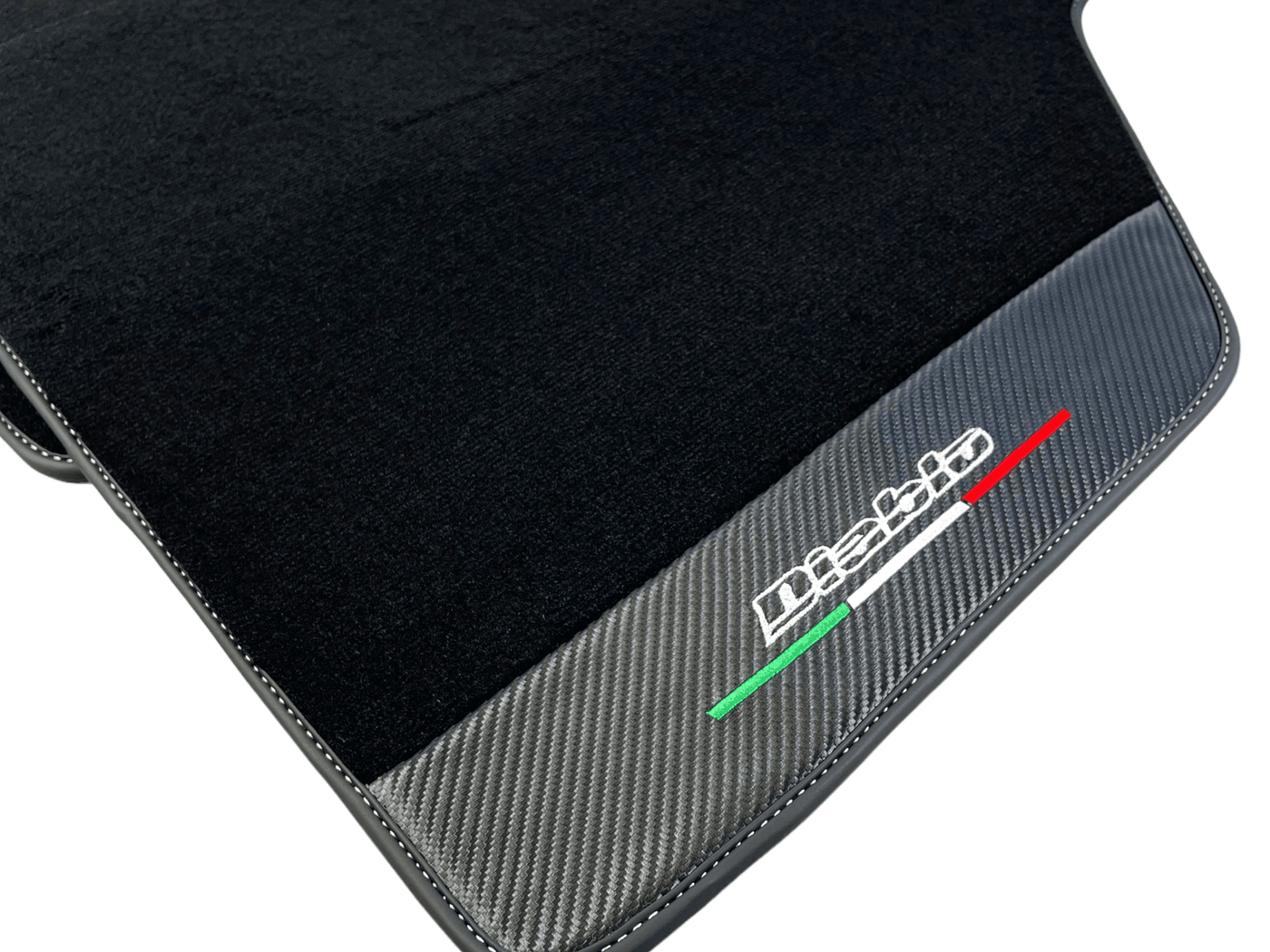 Black Floor Mats for Lamborghini Diablo 1990-2001 With Carbon Fiber Leather - AutoWin