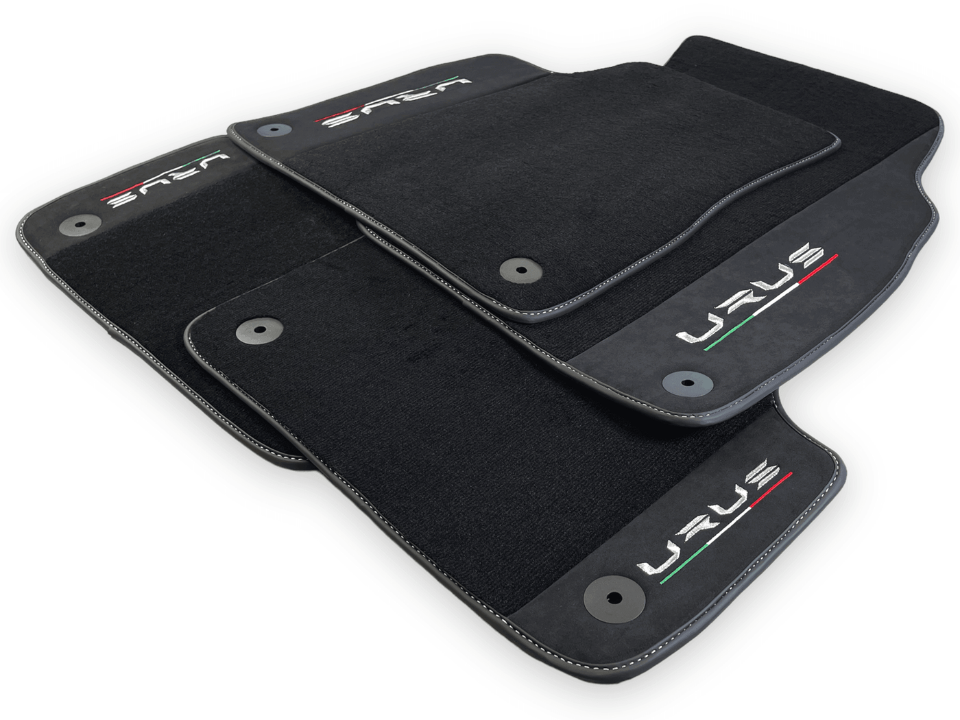 Black Floor Mats For Lamborghini Urus With Alcantara Leather - AutoWin
