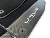 Black Floor Mats For Lamborghini Urus With Carbon Fiber Leather - AutoWin