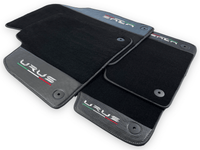 Black Floor Mats For Lamborghini Urus With Carbon Fiber Leather - AutoWin