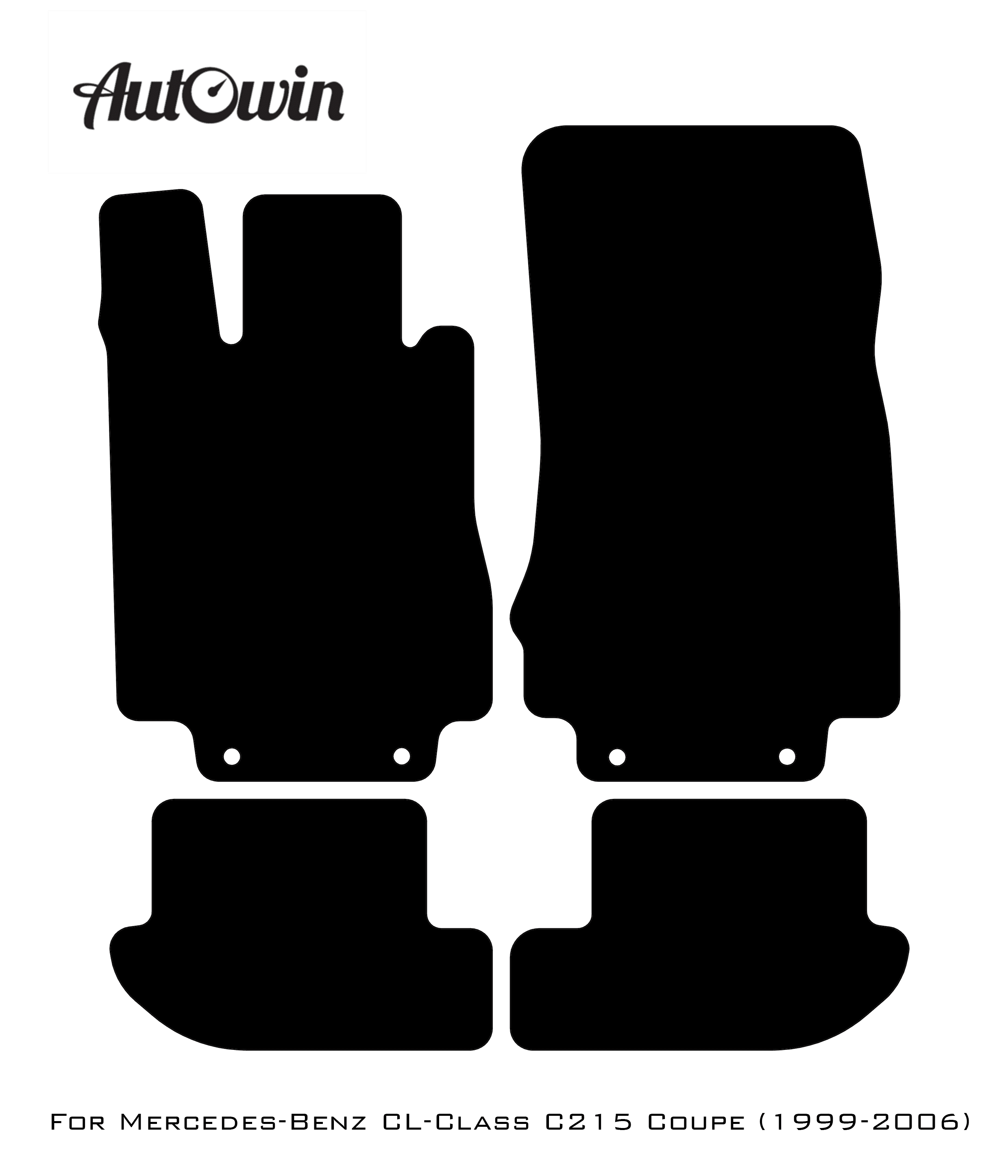 Black Floor Mats For Mercedes Benz CL-Class C215 Coupe (1999-2006) | AutoWin Edition - AutoWin