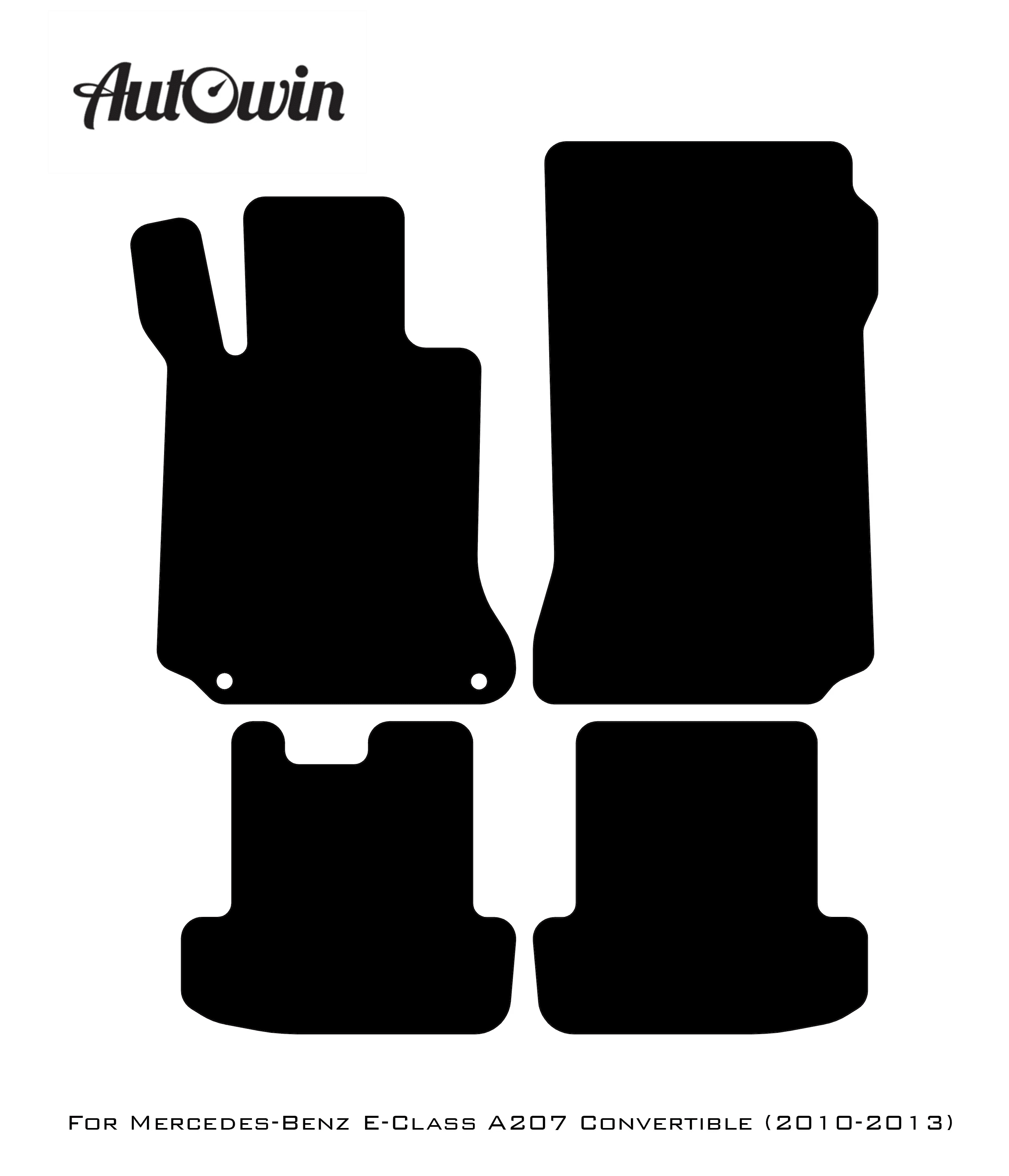 Black Floor Mats For Mercedes Benz E-Class A207 Convertible (2010-2013) | AutoWin Edition - AutoWin