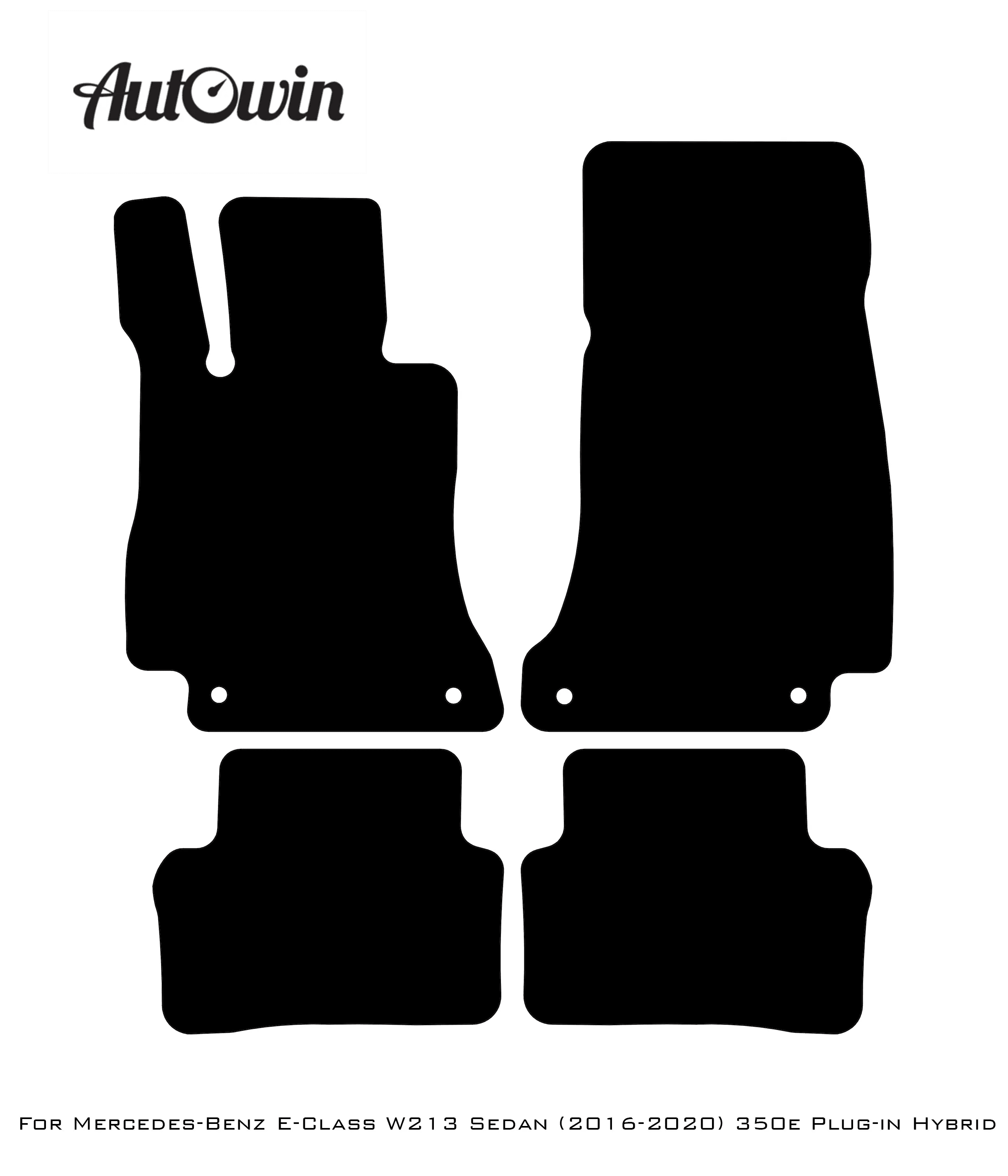 Black Floor Mats For Mercedes Benz E-Class W213 Sedan (2016-2020) Hybrid | AutoWin Edition - AutoWin