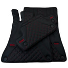 Black Leather Floor Mats For Mercedes Benz E-Class S210 Estate 4Matic (1996-2003) | ER56 Design - AutoWin