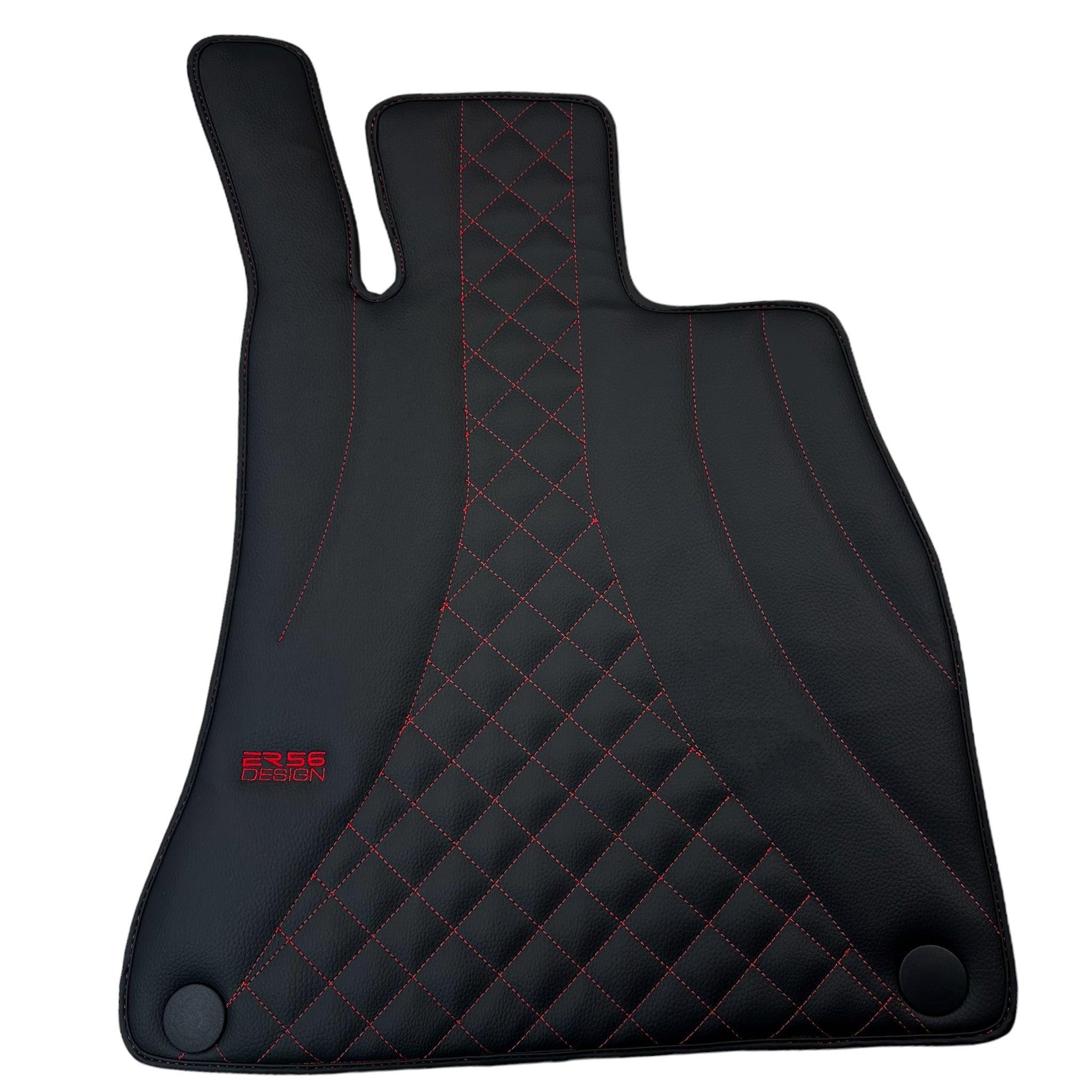 Black Leather Floor Mats For Mercedes Benz EQA-Class H243 (2021-2023) | ER56 Design - AutoWin