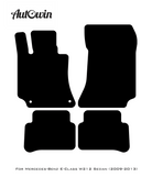 Black Luxury Floor Mats For Mercedes Benz E-Class W212 Sedan (2009-2013) | ER56 Design - AutoWin