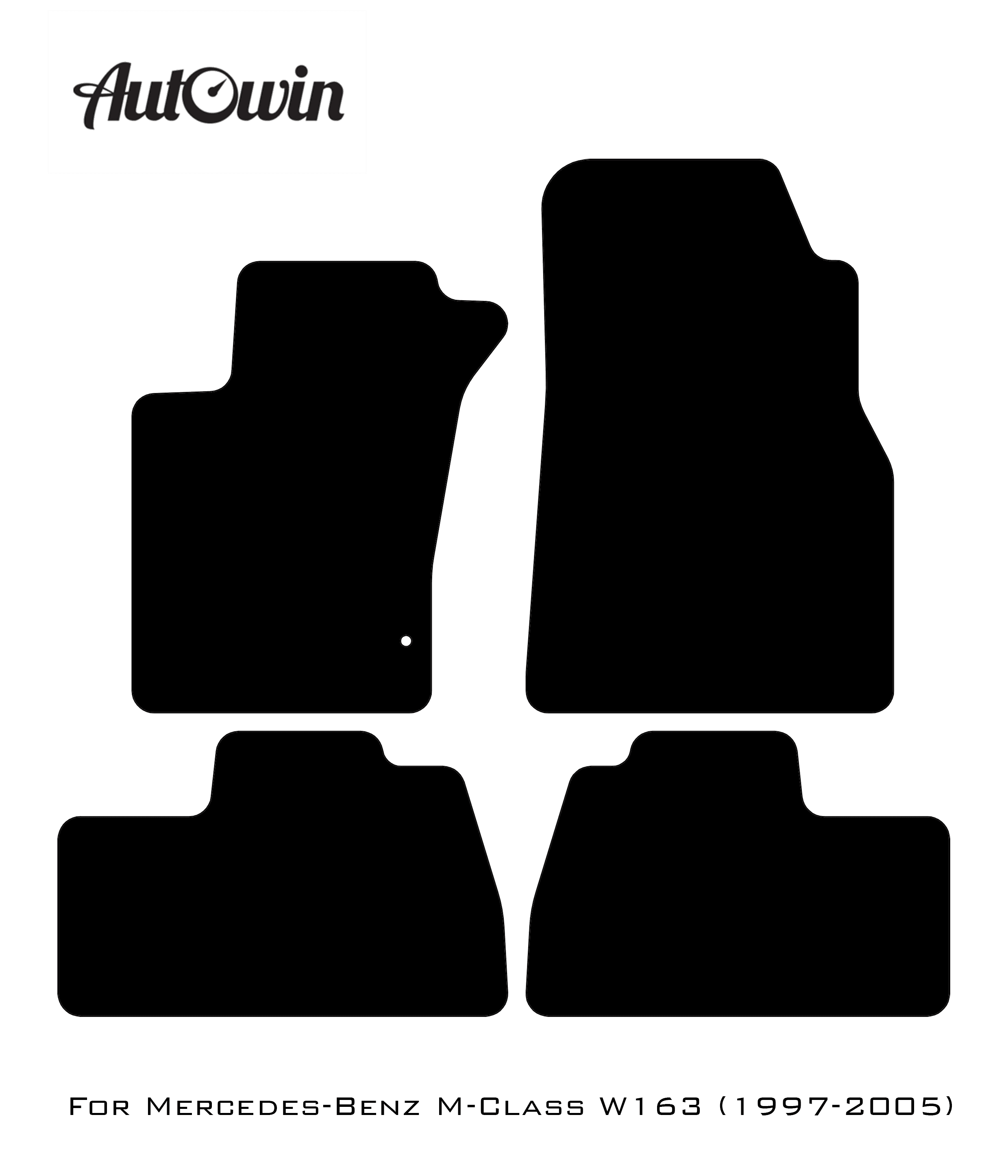 Black Luxury Floor Mats For Mercedes Benz M-Class W163 (1997-2005) | ER56 Design - AutoWin