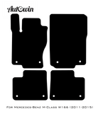 Black Luxury Floor Mats For Mercedes Benz M-Class W166 (2011-2015) | ER56 Design - AutoWin