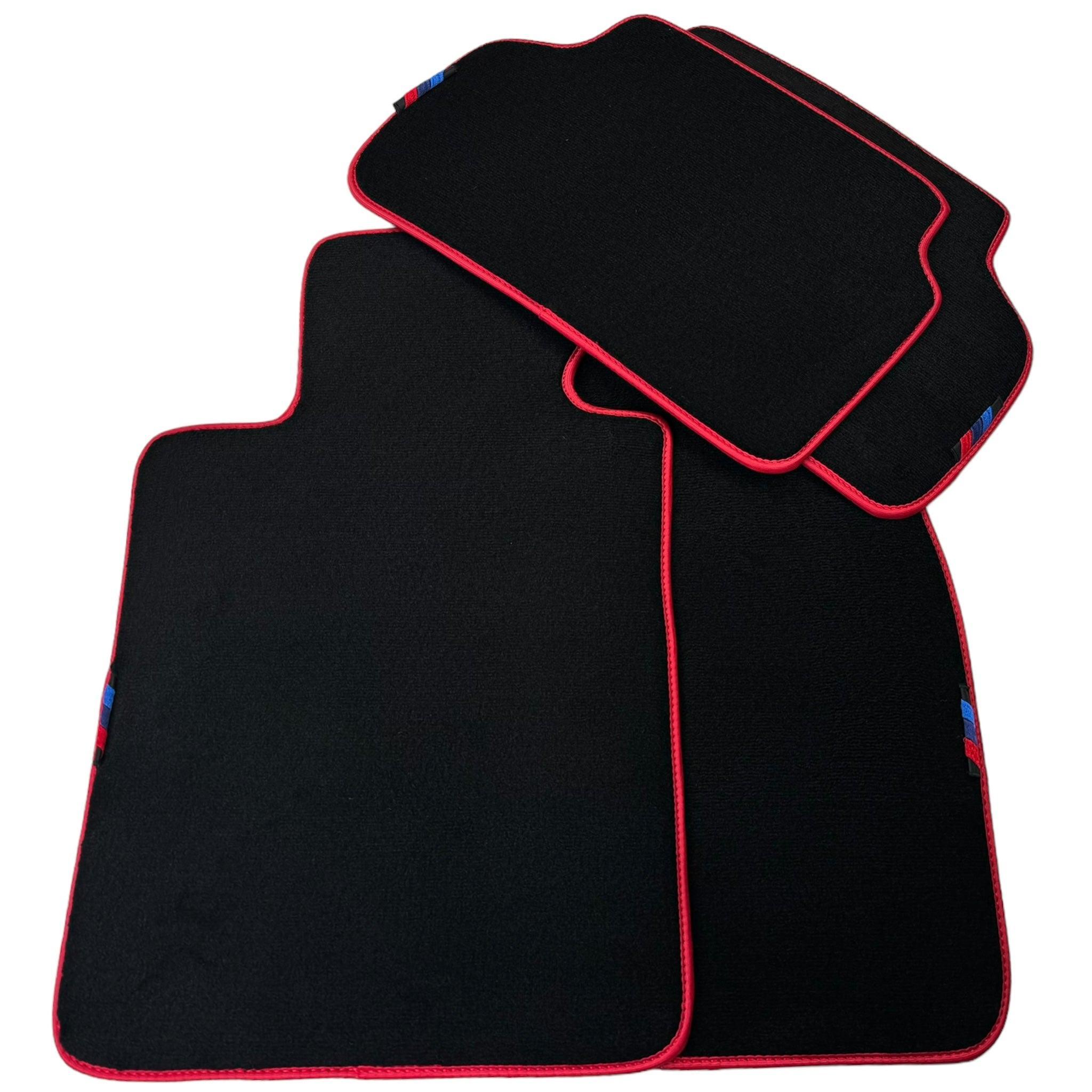 Black Mats For BMW 1 Series F21 3-door Hatchback | Red Trim - AutoWin