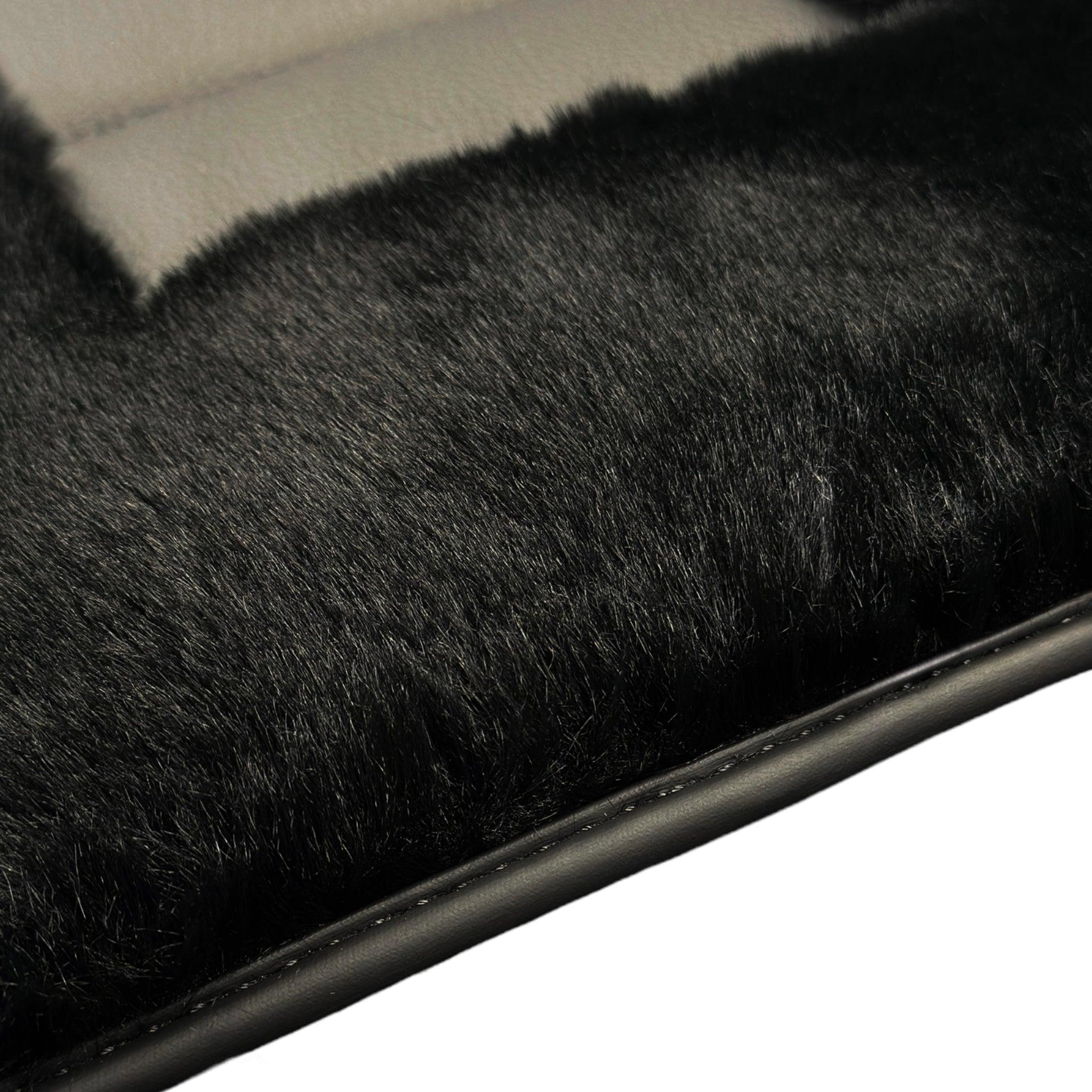 Black Sheepskin Floor Mats For BMW 3 Series E30 4-doors Sedan - AutoWin