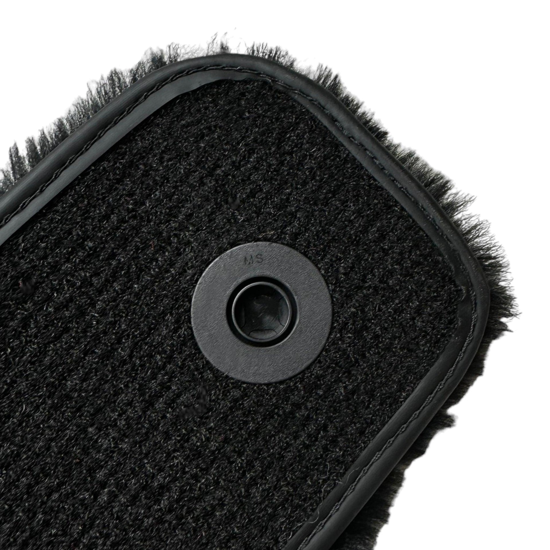 Black Sheepskin Floor Mats For Mercedes Benz E-Class W213 Sedan (2016-2020) Hybrid | ER56 Design - AutoWin