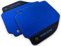 Blue Floor Mats For Ferrari 488 GTB 2016-2022 Carpets With Alcantara Leather - AutoWin
