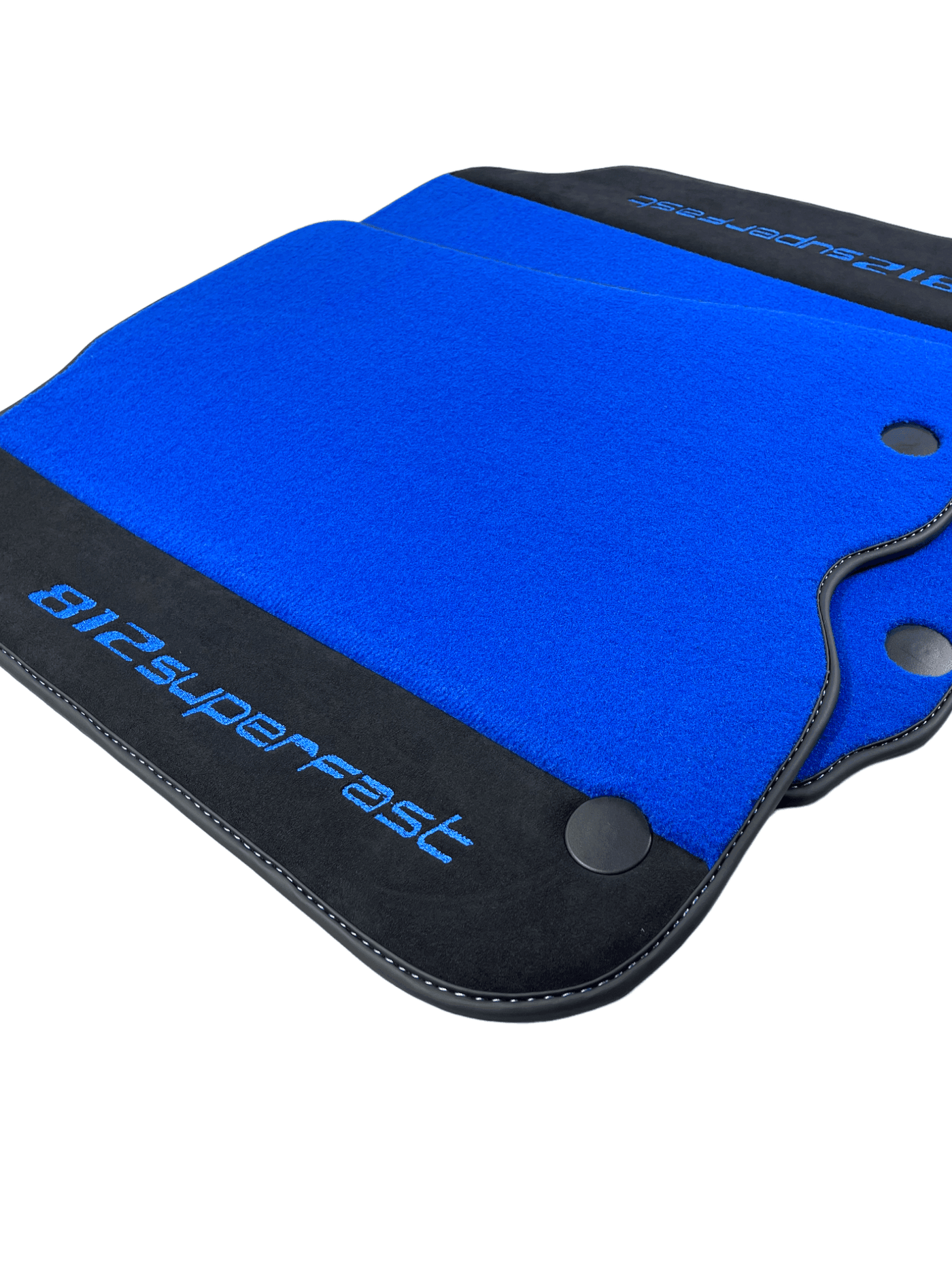 Blue Floor Mats For Ferrari 812 Superfast With Alcantara Leather - AutoWin