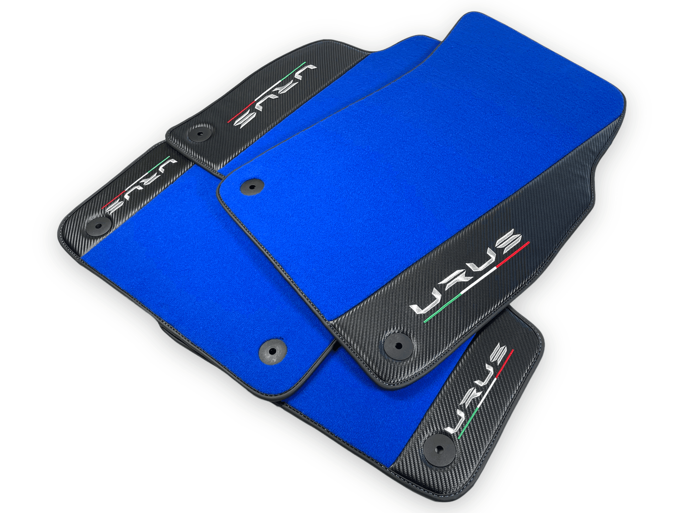 Blue Floor Mats For Lamborghini Urus With Carbon Leather - AutoWin