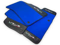 Blue Floor Mats For Lamborghini Urus With Carbon Leather - AutoWin