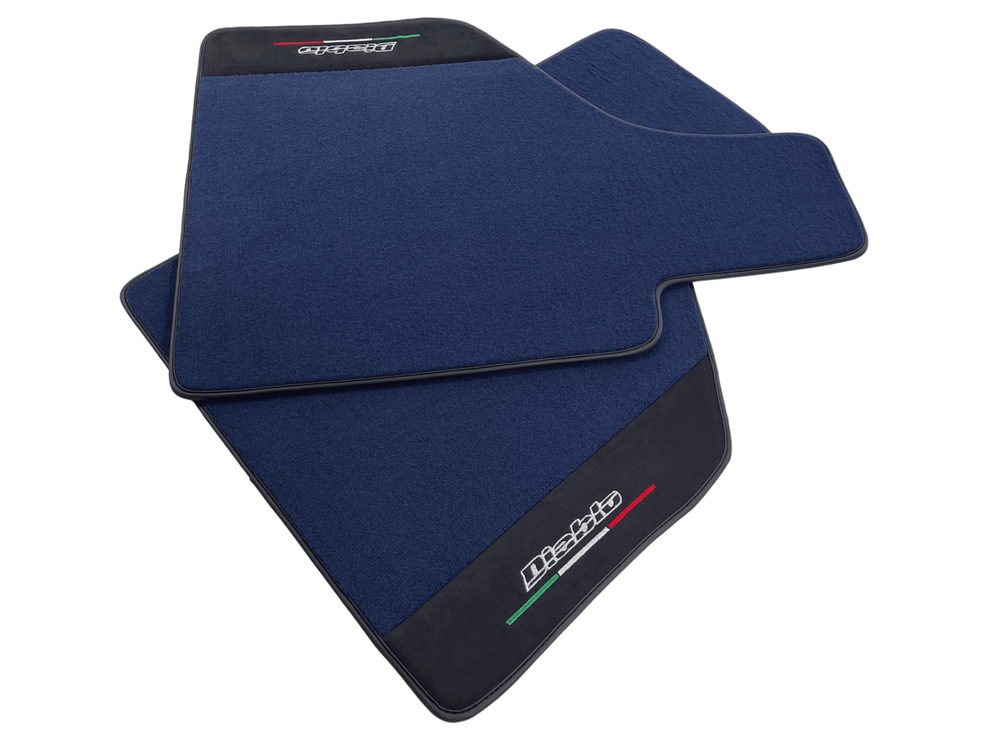 Dark Blue Floor Mats for Lamborghini Diablo 1990-2001 With Alcantara Leather - AutoWin