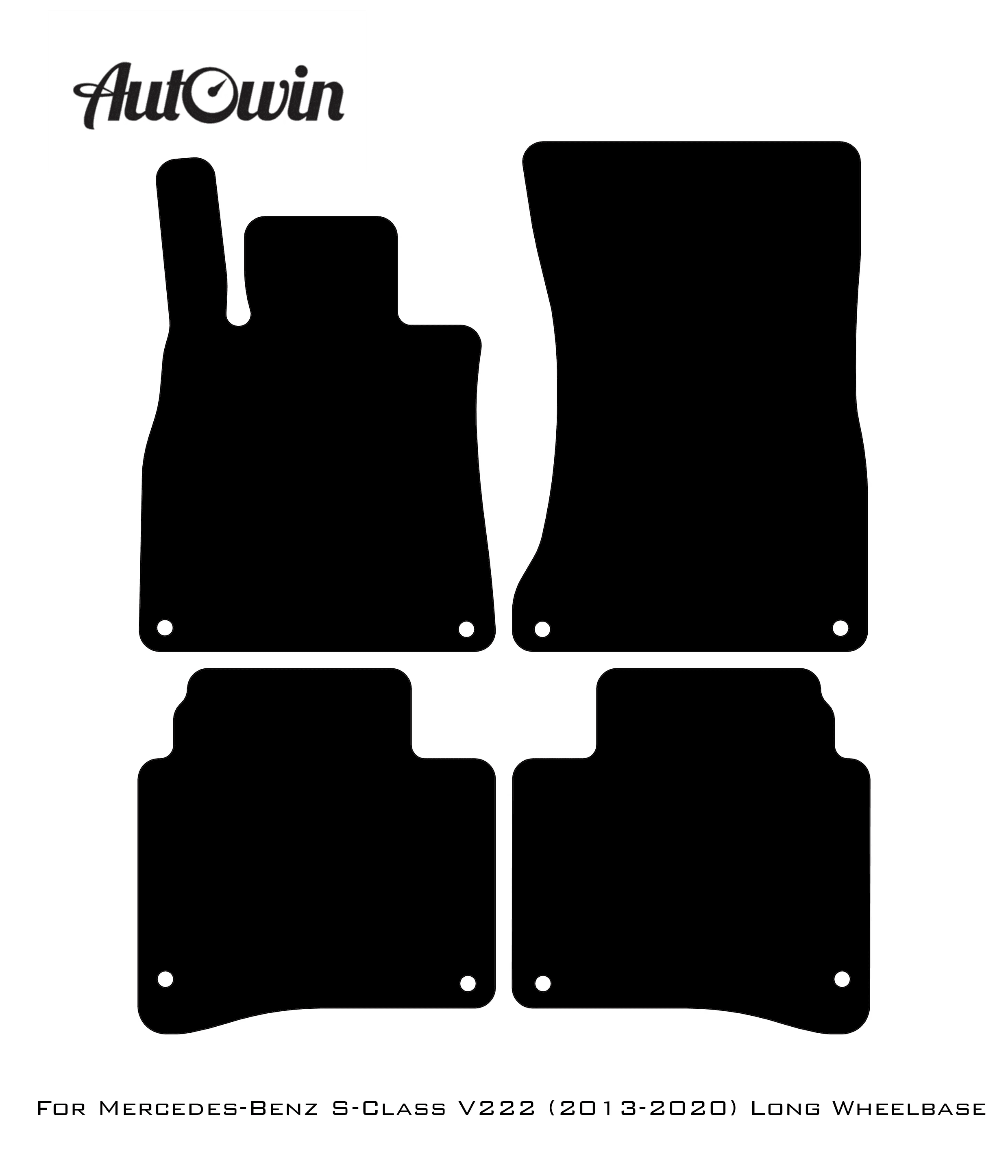 Dark Blue Floor Mats For Mercedes Benz S-Class V222 (2013-2020) Long Wheelbase | Limited Edition - AutoWin