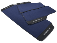 Dark Blue Floor Mats For Tesla Model S With Alcantara Leather - AutoWin