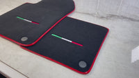 Black Floor Mats For Ferrari 599 Coupe 2006-2012 With Red Trim