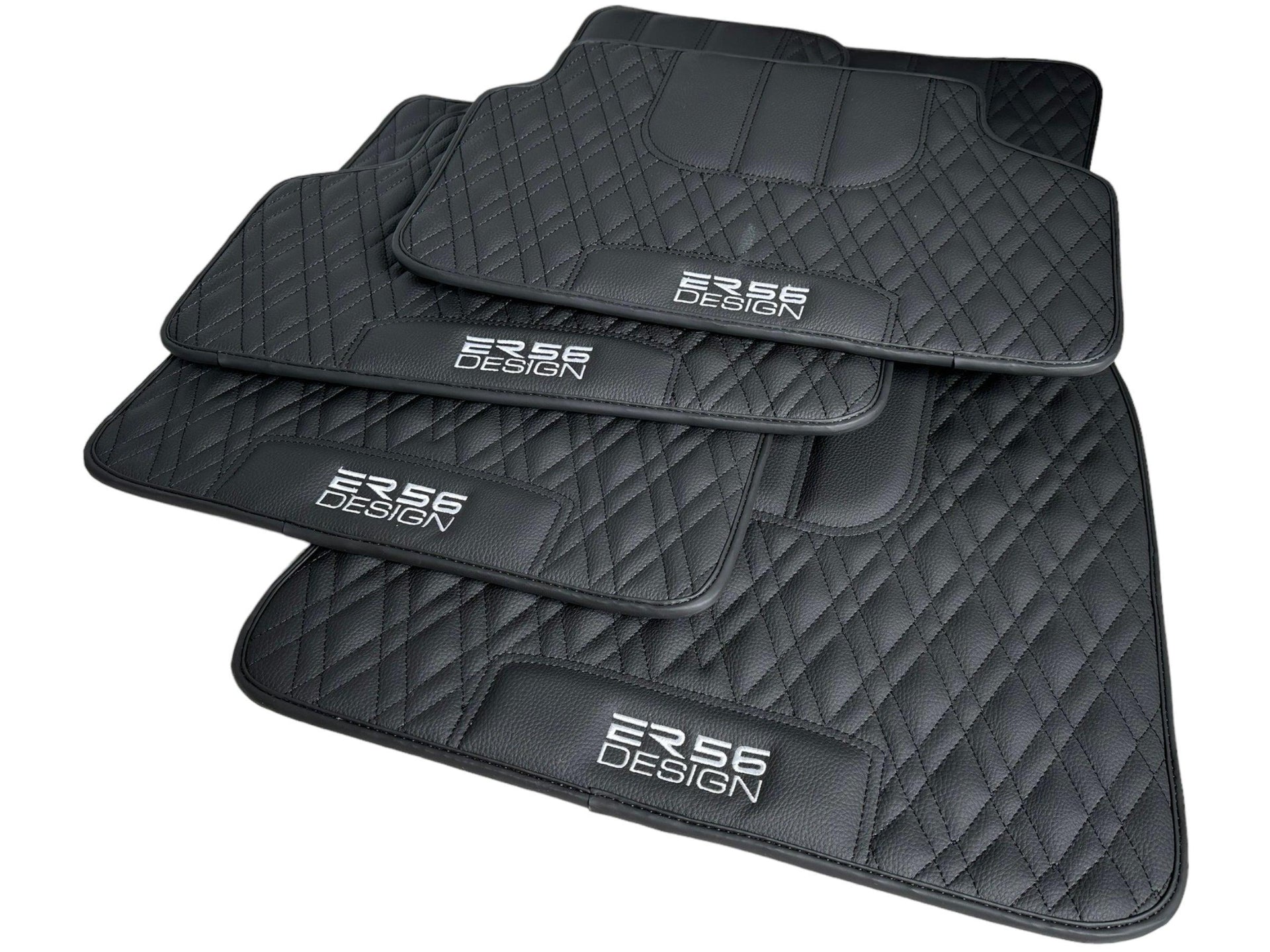 Floor Mats For BMW M3 E93 Black Leather Er56 Design - AutoWin