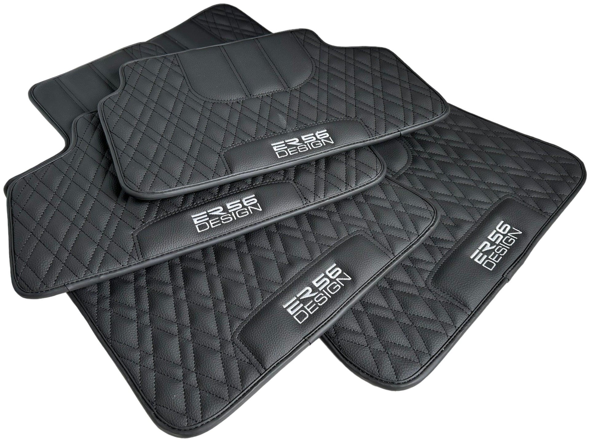 Floor Mats For BMW M3 E93 Black Leather Er56 Design - AutoWin