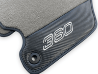 Floor Mats For Ferrari 360 Modena 1999-2005 Gray With Carbon Fiber Leather - AutoWin
