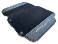 Floor Mats For Ferrari 812 Superfast Carbon Fiber And Black Carpet - AutoWin