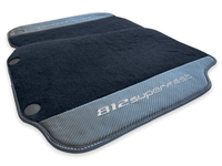 Floor Mats For Ferrari 812 Superfast Carbon Fiber And Black Carpet - AutoWin