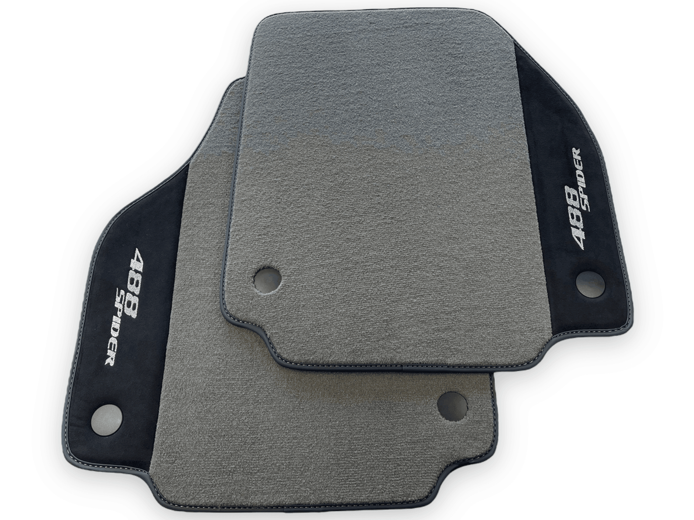 Gray Floor Mats For Ferrari 488 Spider 2015-2022 Alcantara Leather - AutoWin