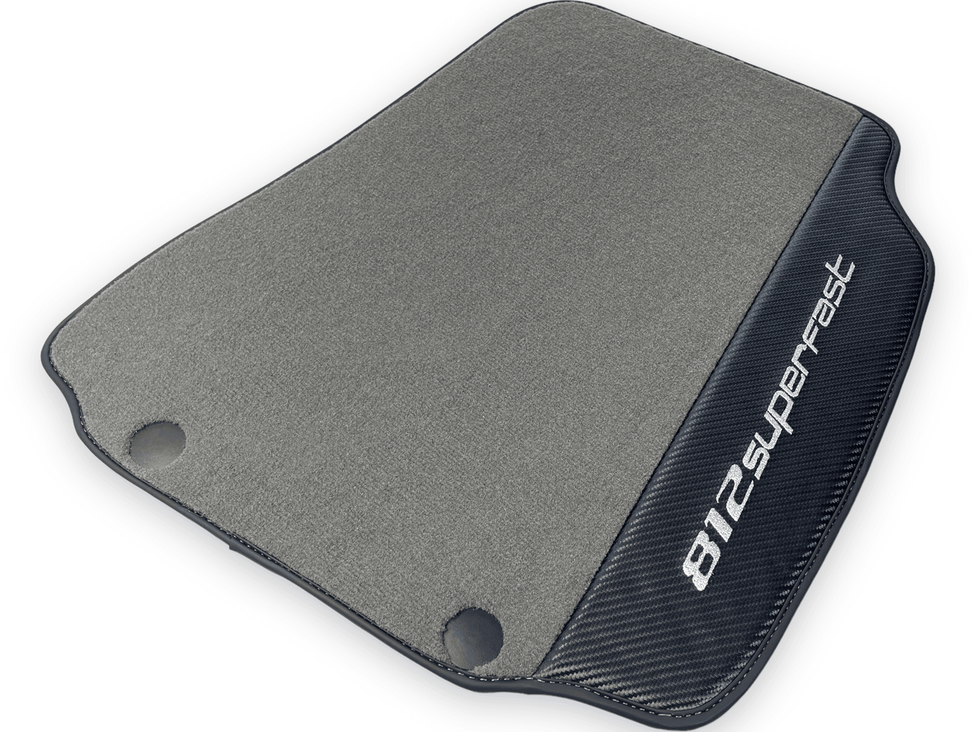 Gray Floor Mats For Ferrari 812 Superfast With Carbon Fiber Leather - AutoWin