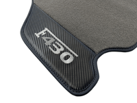 Gray Floor Mats For Ferrari F430 2004-2009 With Carbon Fiber Leather - AutoWin