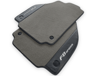 Gray Floor Mats For Ferrari F8 Spider 2019-2022 With Carbon Fiber Leather - AutoWin